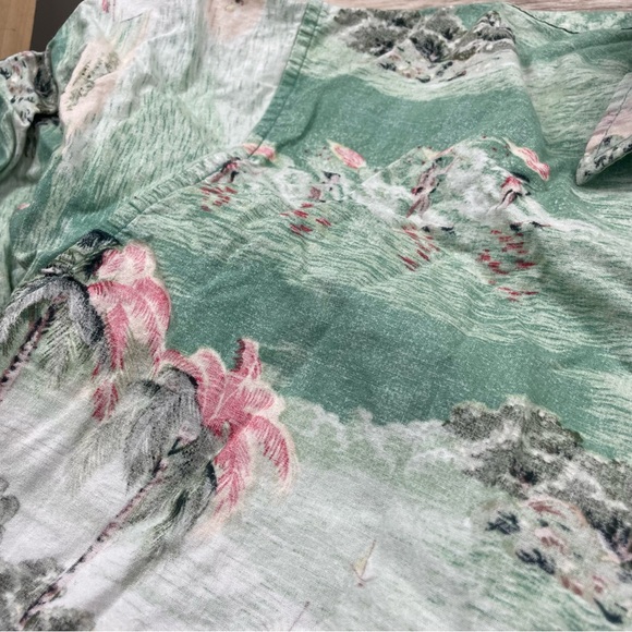 Men's Tropical Shirt Size XL AMERICAN BLUE AUTHENTICS Palm Trees Birds Vacation - Picture 7 of 11